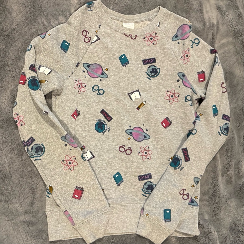 Athletic Works Gray Sweatshirt with Atomic Pattern